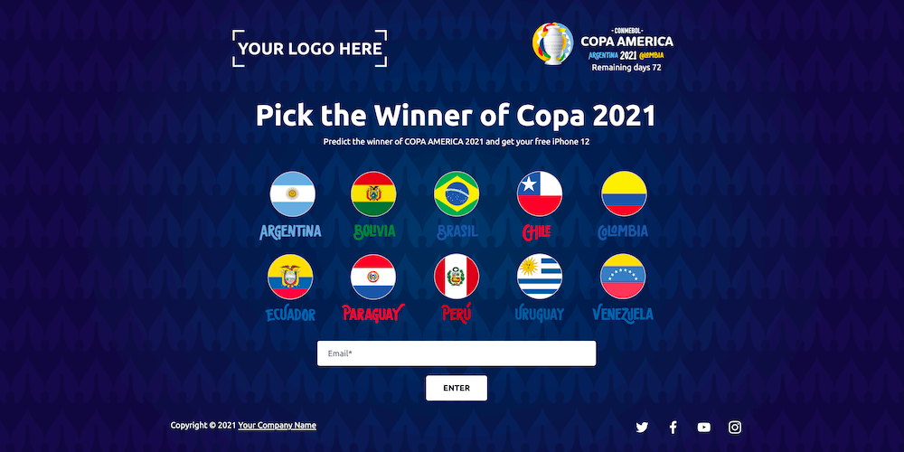 Copa America 2021 Landing Page